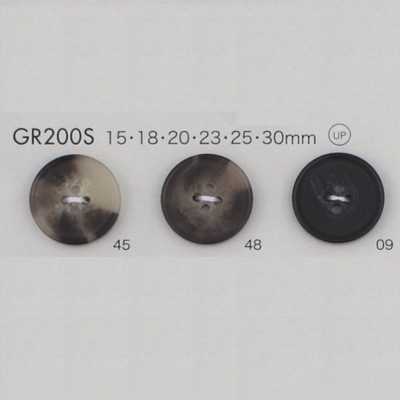 GR200S GRS Certified Button, 25% Blended Recycled PET Resin, With Rim, 4 Holes