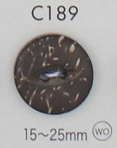 C189 Natural Material Wood 2-Hole Button