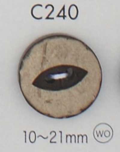 C240 Natural Wood 2-hole Button