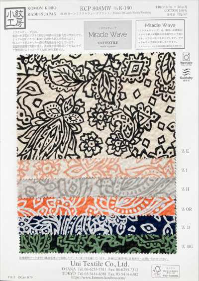 KCP808MW-DK-160 Cotton 80 Lawn Miracle Wave Print
