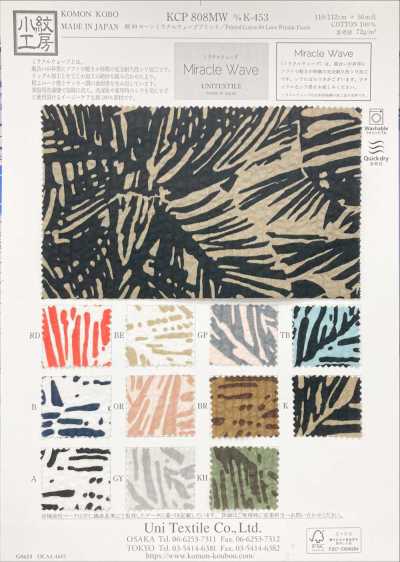 KCP808MW-DK-453 80% Cotton Lawn Miracle Wave Print