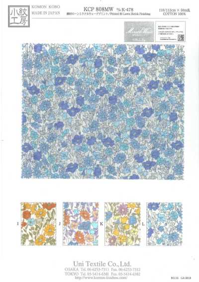 KCP808MW-DK-478 Cotton 80 Lawn Miracle Wave Print