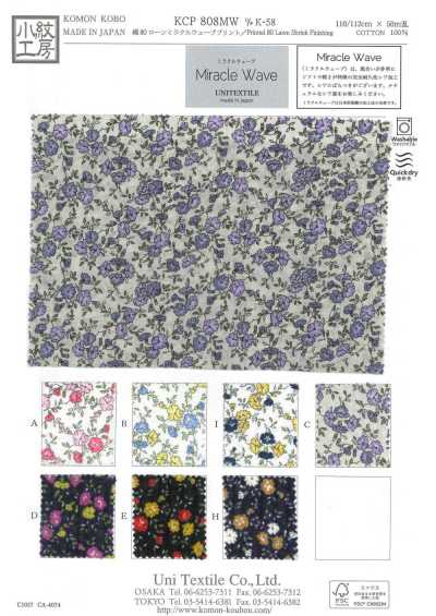 KCP808MW-DK-58 80-count Cotton Lawn Miracle Wave Print
