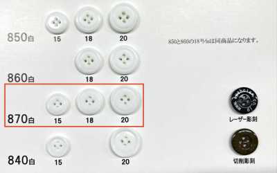 870 Urea Resin 4-Hole Rimmed Button