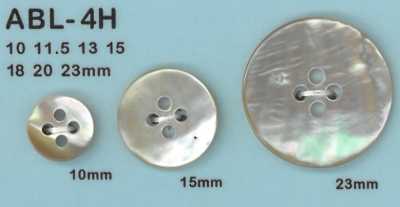 ABL4H 4-hole Shell Button, Abalone Shell