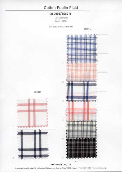 3SG002 Cotton Poplin Plaid