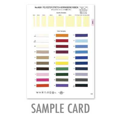 6020 Polyester Stretch Herringbone Weave Ribbon Sample Card