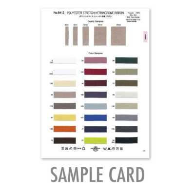 6412 Polyester Stretch Herringbone Weave Ribbon Sample Card