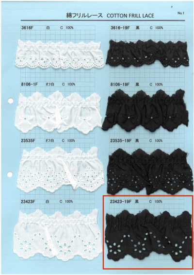 23423-19F Cotton Frill Lace
