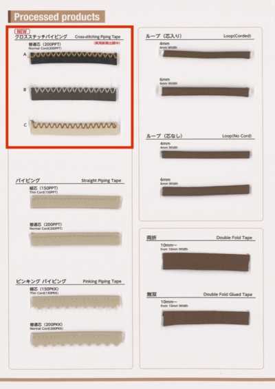 TM-0404-C-PPT TM Faux Leather Cross-stitch Piping Tape