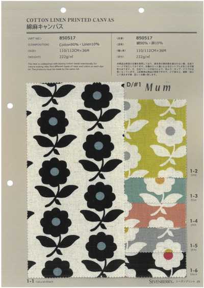 850517 SEVENBERRY® Cotton Linen Canvas Mum