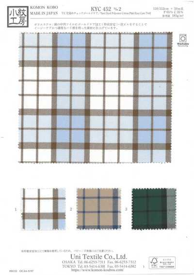 KYC452-D2 T/C Yarn Dyed Check Gold Care