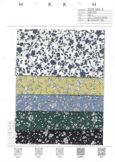 3026-650-5 60 Lawn Monochrome Small Floral