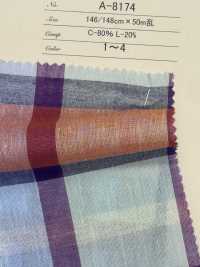 A-8174 Linen Check[Textile / Fabric] ARINOBE Sub Photo