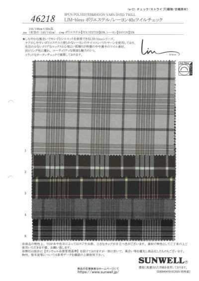 46218 LIM-bless Polyester/Rayon 40s Twill Check