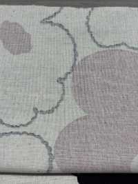 UP5928 Linen Linen Canvas Peach Flower Print[Textile / Fabric] Sub Photo