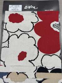 UP5928 Linen Linen Canvas Peach Flower Print[Textile / Fabric] Sub Photo