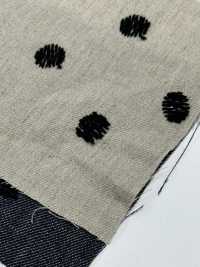 ON43698ID Linen Linen Denim-like Embroidery 4 Inch Dot (Indigo Style)[Textile / Fabric] Oharayaseni Sub Photo