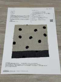ON43698ID Linen Linen Denim-like Embroidery 4 Inch Dot (Indigo Style)[Textile / Fabric] Oharayaseni Sub Photo