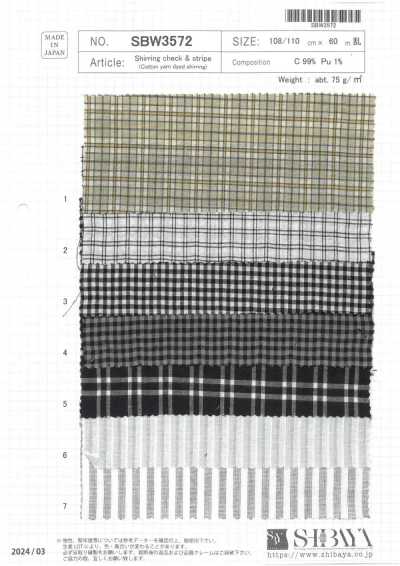 SBW3572 Shirring Check & Stripe