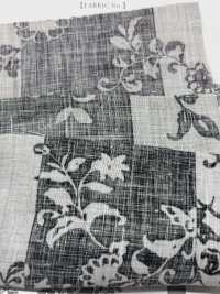 OKC041 60/Linen Print Nostalgic Flower Stripe[Textile / Fabric] Oharayaseni Sub Photo