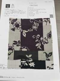 OKC041 60/Linen Print Nostalgic Flower Stripe[Textile / Fabric] Oharayaseni Sub Photo