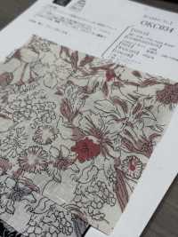 OKC034 60/Linen Print Line Flower[Textile / Fabric] Oharayaseni Sub Photo