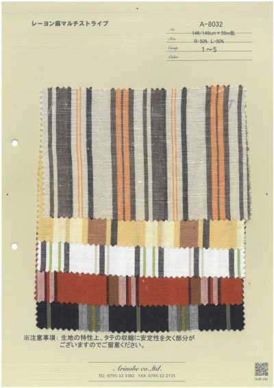 A-8032 Rayon Linen Multi-stripe