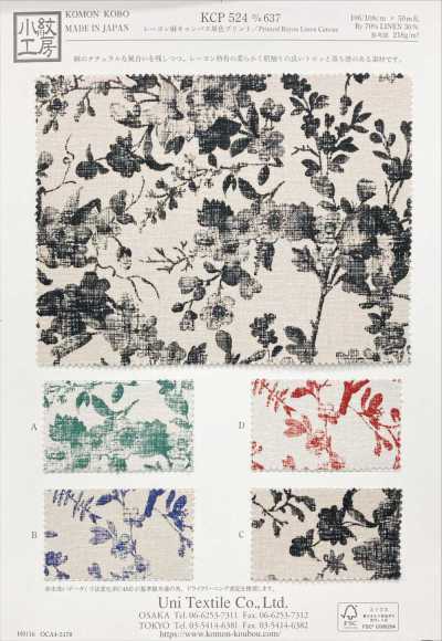 KCP524-D637 Rayon Linen Canvas Single-color Print