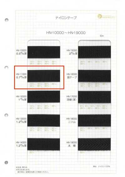 HN-11000 0.7mm Thick Nylon Tape