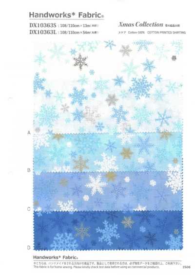 DX10363S HAndworks*Fabric® Lawn Christmas Large Snowflake Pattern