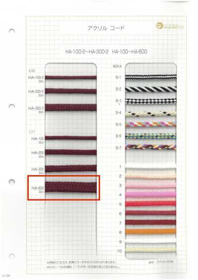 HA-600 1/17 600-spindle Cord