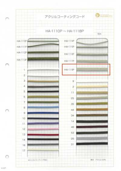 HA-1118P Acrylic Coating Cord