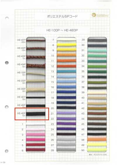 HE-483P Polyester Coated Cord