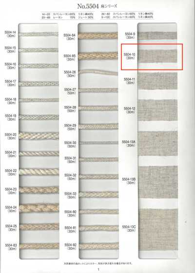 5504-10 Linen Series Plain Weave Tape