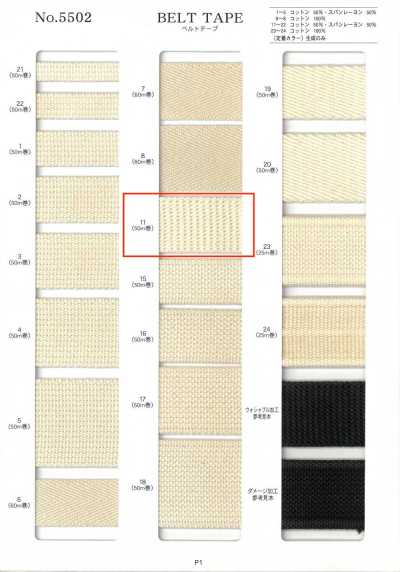 NO5502-11 Belt Tape, Burberry Weave