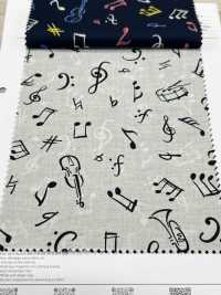 4026-665-1 60 Lawn Discharge Printing Musical Note[Textile / Fabric] HOKKOH Sub Photo
