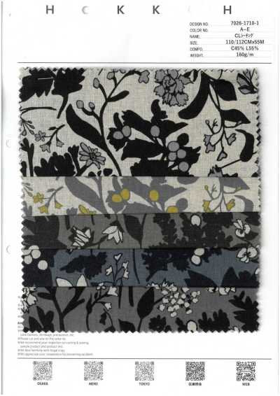 7026-1710-1 CL Sheeting Silhouette Floral Pattern