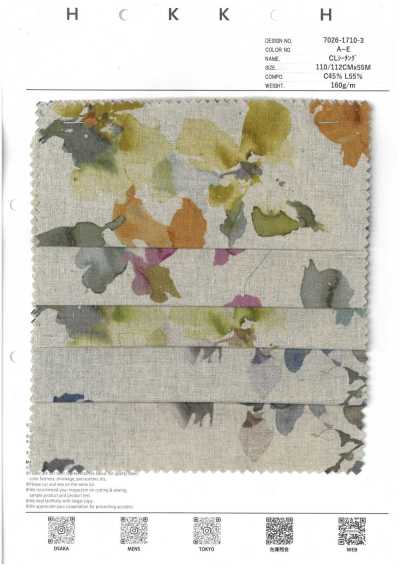 7026-1710-3 CL Sheeting Watercolor Floral