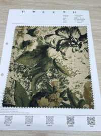 7026-1730-1 Linen Loomstate With Large Flowers[Textile / Fabric] HOKKOH Sub Photo