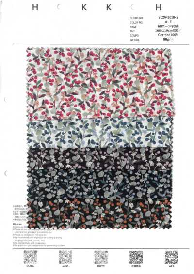 7026-1610-2 60 Lawn 9088 Fruit Pattern