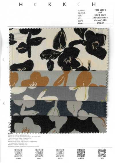 7026-1210-1 30 Viyella Hand-Drawn Floral Pattern