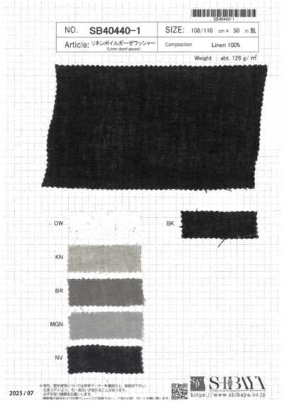 SB40440-1 Linen Voile Gauze Washer Finish