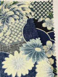 850561 Lawn Indigo Dye Style Japanese Pattern Sea Of ​​clouds And Fan Chrysanthemum[Textile / Fabric] VANCET Sub Photo