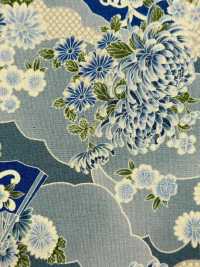 850561 Lawn Indigo Dye Style Japanese Pattern Sea Of ​​clouds And Fan Chrysanthemum[Textile / Fabric] VANCET Sub Photo