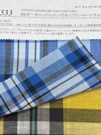 35533 60 Thread Organic Cotton/ Linen/ Ramie Lawn Check[Textile / Fabric] SUNWELL Sub Photo