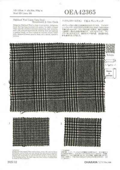 OEA42365 Highland Wool Linen Houndstooth & Glen Check