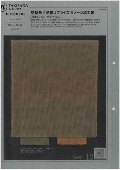 1078618DG Open-End Yarn Plied Circular Rib Distressed Finish