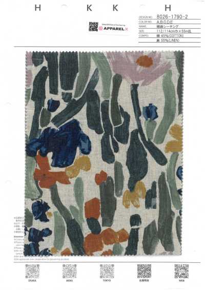 8026-1790-2 Cotton Linen Sheeting Art Botanical