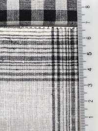 59992 C/L Netty Slub Ecru Check & Stripe[Textile / Fabric] VANCET Sub Photo